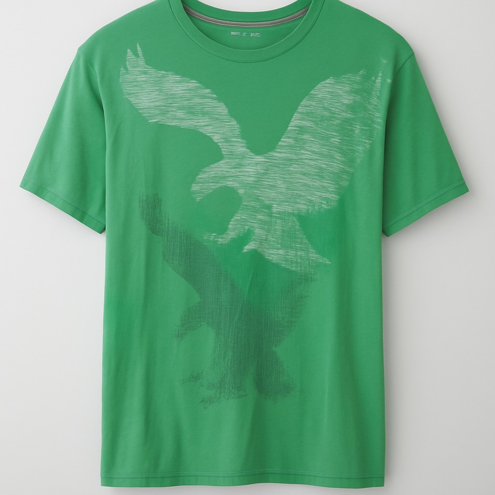American Eagle Green Graphic Eagle T-Shirt Men’s Medium Classic Fit Cotton Tee